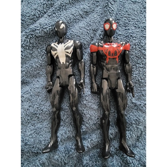 Hasbro Other - (2) 2017 Marvel Titan Hero  Spiderman MAX VENOM Miles Morales And Black Suit 11"